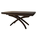 Wooden Dining Tables With Cross Leg Design In Light And Dark Wood Finishes