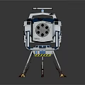 Futuristic Shark Head Shaped Mechanical Device With Tripod Stand And Number Two