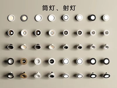Downlights and Spotlights Various Designs and Styles for Home Ceiling Lighting Decoration 3d model