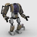 Building Blocks Robot With Brown And Gray Mechanical Arms Weapon And Small Spider Figure