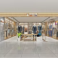 Men's Fashion Clothing Store With Suits Display Racks And Window Mannequins