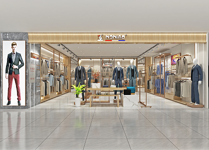 modern men's clothing store 3d model