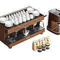 Modern Kitchen Coffee Machine With Coffee Cups And Pods On Countertop