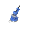 Blue Bench Vice With Adjustable Jaw And Rotary Base For Workshop Use