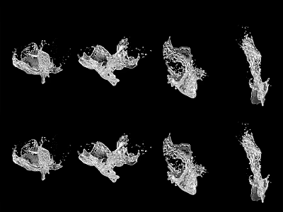 Decorative Garden Ornaments Featuring Water Splash Designs For Outdoor Landscape Decoration 3d model