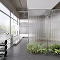 Modern Clothing Store Interior With P3 Logo Concrete Counter Clothing Racks And Fashion Art