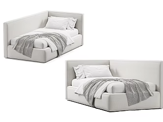 Modern Single Bed Simple Single Bed 3d model