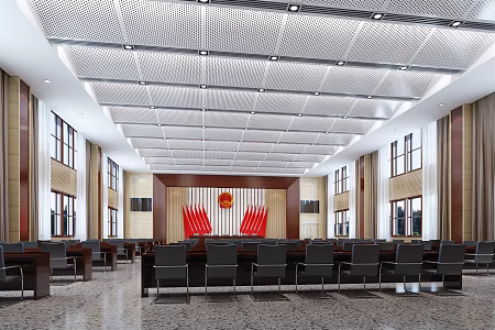 Modern conference hall, multi-functional lecture hall, large conference room 3d model
