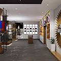 Modern Clothing Store Interior With Mannequins Clothes And Decorative Display Shelves