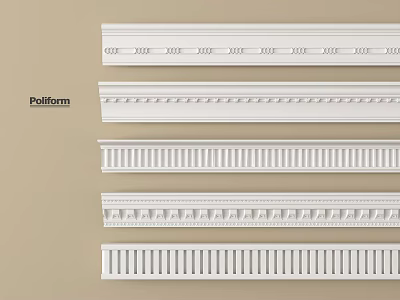 Various Decorative Gypsum Coving Patterns With Different Designs For Interior Decoration 3d model