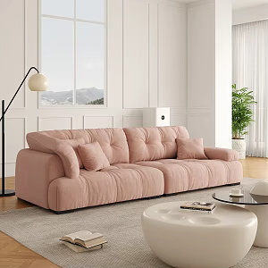 modern double sofa cream sofa 3d model