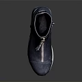 Stylish Deep Blue High Top Shoes With Zipper Design And White Sole