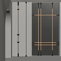 Minimalist Interior With Three Vertical Wall Lamps And Cross Shaped Illuminated Lines