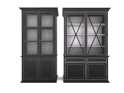 European-style bookcase 3d model