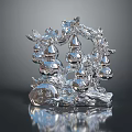 Elegant Silver Furniture Decorative Ornament With Tree Branch And Gourd Shapes