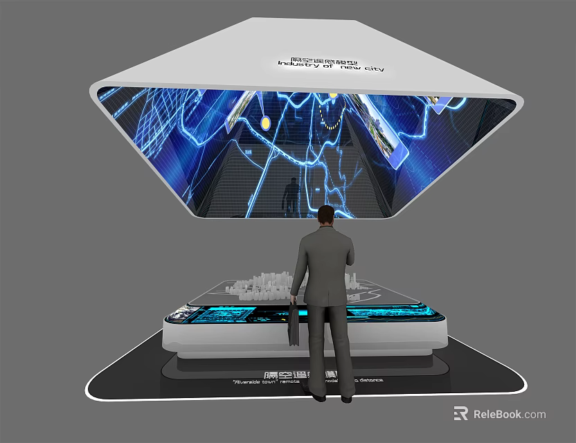 Interactive Commercial Equipment With Projection Display Control Panel And Operator Interface 3d model 