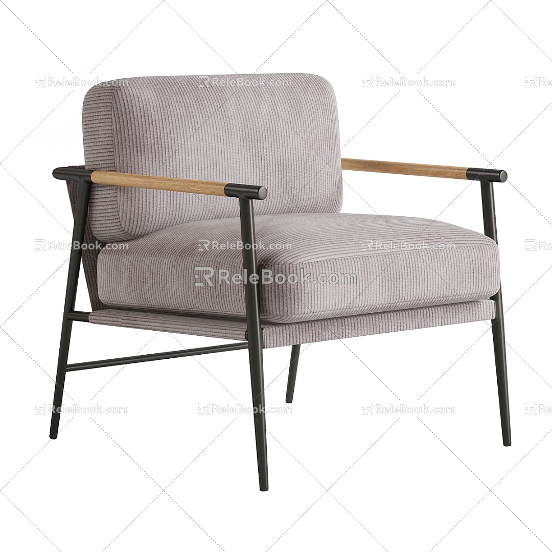 Nordic Simple Single Sofa 3d model