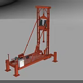 Red Industrial Drilling Equipment With Tall Frame Structure And Control Panel