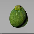 Fresh Green Zucchini With Bumpy Texture And Yellow Top Isolated On Dark Background 3d model