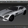 Mercedes Silver Sports Car with Black Stripes and Sporty Exterior Design