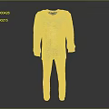 Cute Children's Pajamas Set With Long Sleeve Astronaut Print Top And Striped Pants