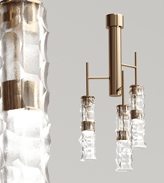 Modern chandelier glass multi-head chandelier 3d model