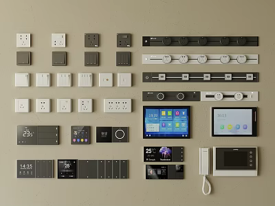 Smart Switch Panels With Various Designs And Styles 3d model