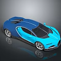 Sleek Blue Supercar With Streamlined Design Black Roof And Silver Alloy Wheels