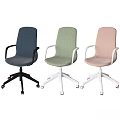 Modern Desk Chair Set With Various Colors Swivel Wheels And Armrests
