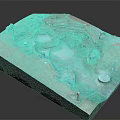 Detailed Ancient Ruins Model With Circular Steps Sunken Area And Stone Relics