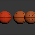 Four Red And Orange Basketballs Sports Equipment For Training And Games