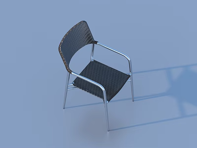 Modern Leisure Chair With Black Woven Seat And Metal Frame Design 3d model