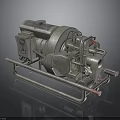 Industrial Mechanical Pump With Metal Frame Wheels Valve Connections And Control Panel
