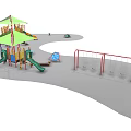 Colorful Outdoor Playground Equipment with Slides Climbing Frames Swings and Canopies