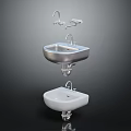 Various Styles of Wall Mounted Bathroom Sinks with Stainless Steel and Ceramic Designs and Faucets
