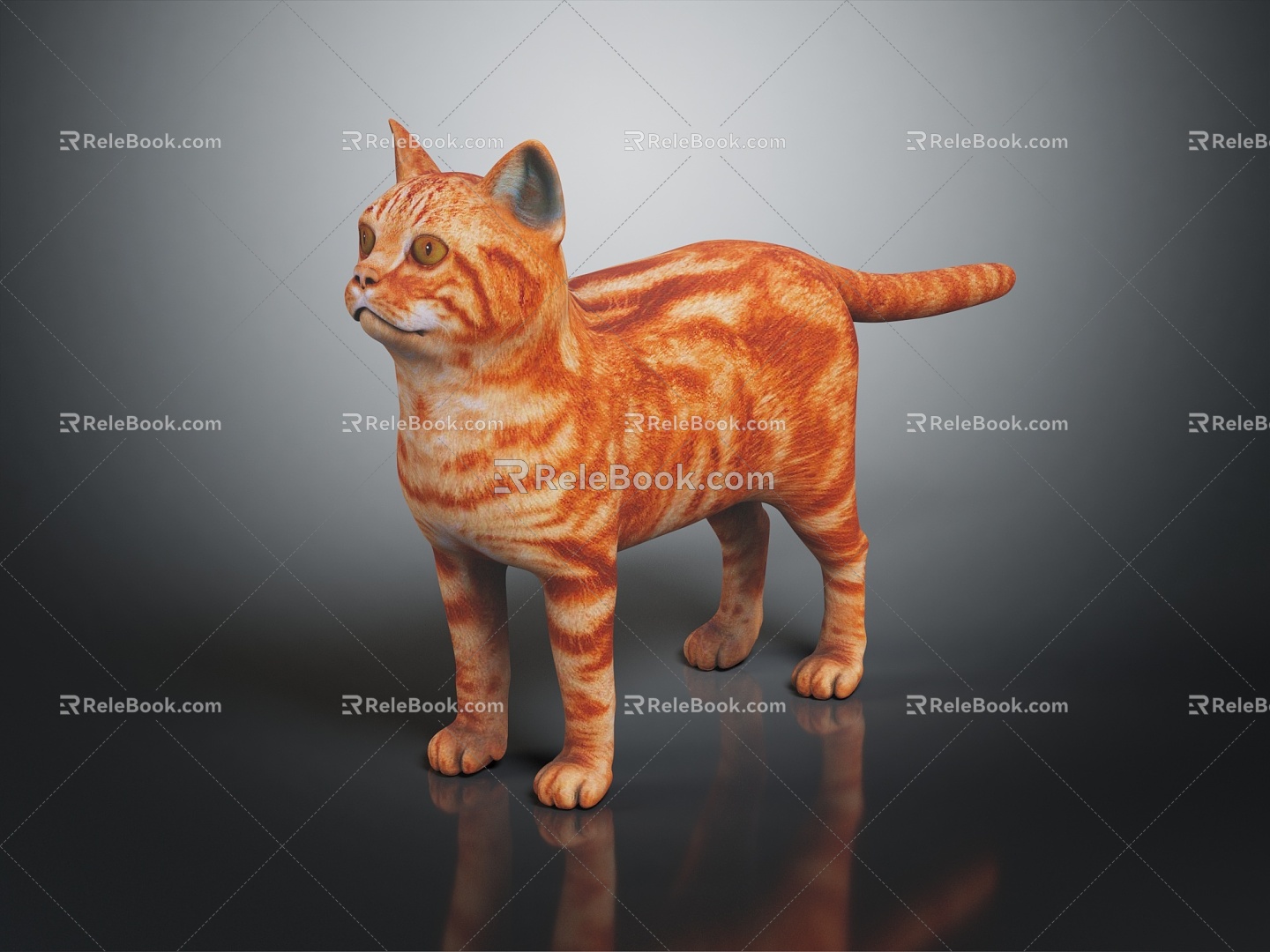 Modern Cat Yellow Cat Kitten Flower Cat Domestic Cat 3d model