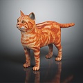 Modern Cat Yellow Cat Kitten Flower Cat Domestic Cat 3d model