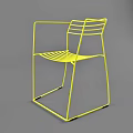 Modern Yellow Armchair with Sleek Metal Frame Design for Contemporary Living Space