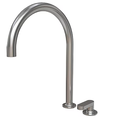 Modern Stainless Steel Kitchen Faucet With Tall Arc Single Handle Polished Finish 3d model