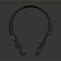 Sleek Black Computer Wireless Neckband Headset With Ergonomic Design And Clear Sound 3d model