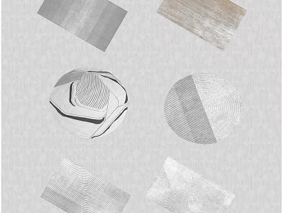 Square Carpet With Geometric Patterns And Textured Design For Modern Home Interior 3d model