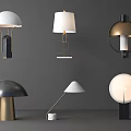 Stylish Table Lamps With Various Modern Designs Different Shapes And Styles 3d model