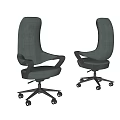 Modern High Back Gray Office Chair With Armrests And Swivel Wheels Two Designs