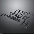 Comprehensive Hardware Tools Set Including Assorted Screws Bolts Nuts And Wrenches 3d model