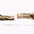 Natural Weathered Wood Logs Featuring Split Trunk And Intricate Root Texture On White Background