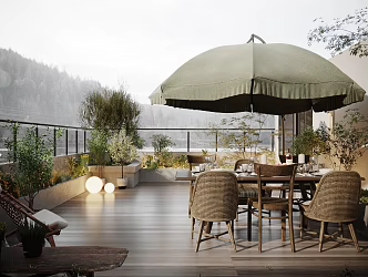 Southeast Asia Balcony 3d model
