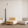 Lazy Sofa Fabric Single Sofa Leisure Chair Combination 3d model