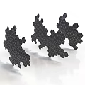 Black Hexagonal Modular Structure Components With Glossy Interconnected Design