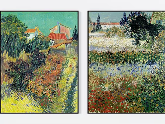 Jane European Oil Painting Neoclassical Western Garden Landscape Oil Painting Decorative Painting 3d model