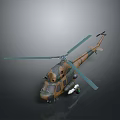 Mars Helicopter Model With Camouflage Design And Rotors For Space Exploration On Gray Background